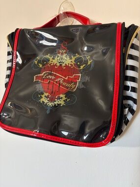 Black & Red Clear Cosmetic Bag